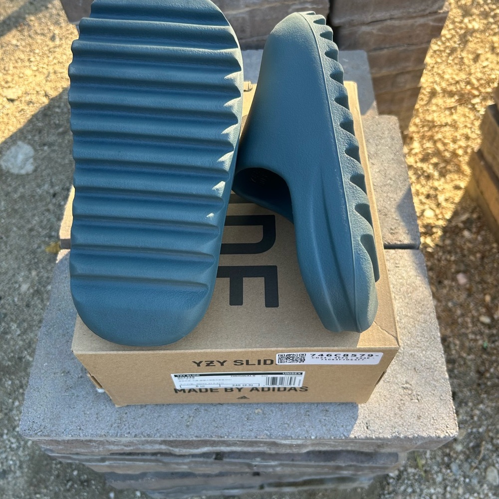 adidas Blue Sandals with Thick Sole and Slip-On Design